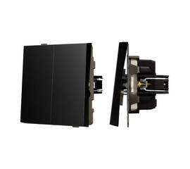 Механизм выключателя двухклавишный непроходной Arlight SWT-TENDO-MK02-PL-BK (230V, 10A) 054059