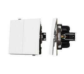 Механизм выключателя двухклавишный проходной Arlight SWT-TENDO-MKP2-PL-WH (230V, 10A) 054066
