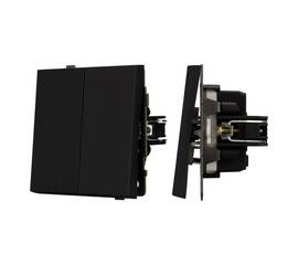 Механизм выключателя двухклавишный непроходной Arlight SWT-TENDO-MK02-SFPL-BK (230V, 10A) 054544