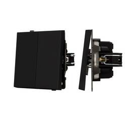 Механизм выключателя двухклавишный проходной Arlight SWT-TENDO-MKP2-SFPL-BK (230V, 10A) 054553