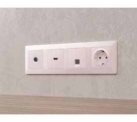 Комплект механизма компьютерной розетки RJ-45 экранированной с автоматической защитной шторкой Alfa