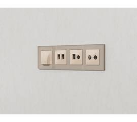 Комплект механизма розетки компьютерной + TV оконечной RJ-45 с автоматической защитной шторкой Alfa