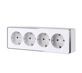 Розетка четверная с заземлением и шторками Werkel Gallant (белый) W5072210 4690389218002 a071252