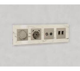 Комплект механизма розетки TV оконечной + SAT 5-862MHz 3.5dB/950-2150MHz 3.5dB Alfa Серо-бежевый мат