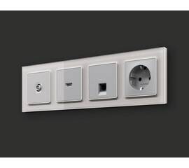Комплект механизма компьютерной розетки RJ-45 экранированной с автоматической защитной шторкой Alfa