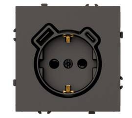 Розетка 1-местная з/ш с/з 16А + USB + Type C (механизм) Stekker Эмили RST16-5119-09 антрацит soft to