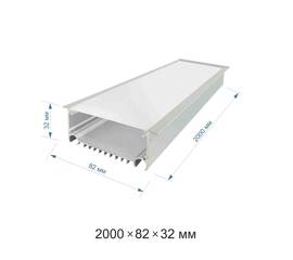 Профиль П-образный встраиваемый Apeyron ширина ленты до 48мм (рассеиватель, заглушки - 2шт) 08-29