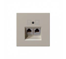 Интернет-розетка RJ45 двойная с накладкой, цвет Сахара Jasmart FD6106SH