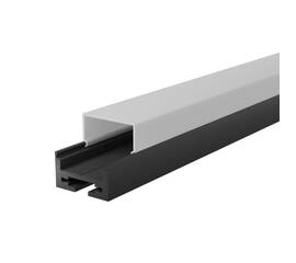 Профиль накладной/подвесной черный с белым рассеивателем WOLTA WAP-S/H-20/20/2000-BW