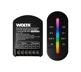 Контроллер 3-канальный для светодиодной ленты RGB 12-24В, 24А с пультом RF WOLTA WLC-C/07-24A