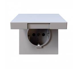 Розетка SCHUKO с крышкой и защитными шторками 16A 250V 2P+T, цвет Белый матовый (soft touch) Jasmart