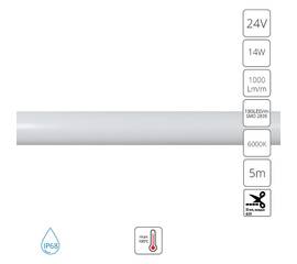 Гибкий влагозащищенный  неон Arte Lamp Neon Termo 24V 14W/m 6000K 5m IP68 A2418013-03-6K