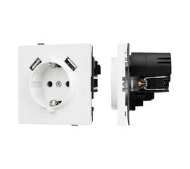 Механизм розетки с USB зарядкой Arlight SCT-TENDO-MUAA-PL-WH (230V, 16A) 054082