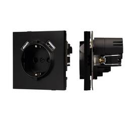 Механизм розетки с USB зарядкой Arlight SCT-TENDO-MUAA-PL-BK (230V, 16A) 054083