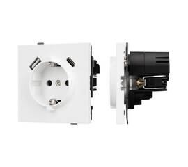 Механизм розетки с USB зарядкой Arlight SCT-TENDO-MUAC-PL-WH (230V, 16A) 054086