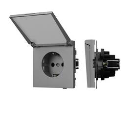 Механизм розетки влагозащищённый Arlight SCT-TENDO-MCP-PL-GR (230V, 16A) 054092