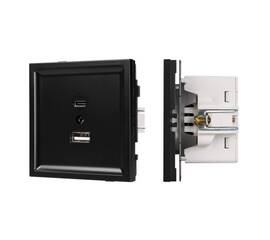 Механизм USB розетки Arlight SCT-TENDO-MUAC-PL-BK (5V, 3A, QC3) 054095