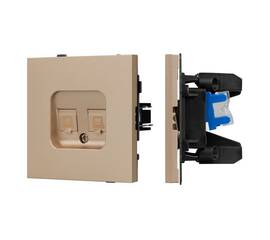 Механизм компьютерной розетки двойной Arlight SCT-TENDO-MPC2-PL-GD (RJ-45, CAT6) 054103