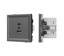 Механизм USB розетки Arlight SCT-TENDO-MUAC-SFPL-GR (5V, 3A, QC3) 054538