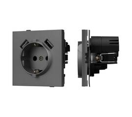 Механизм розетки с USB зарядкой Arlight SCT-TENDO-MUAA-SFPL-GR (230V, 16A) 054605