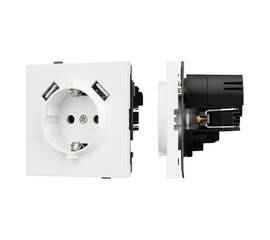 Механизм розетки с USB зарядкой Arlight SCT-TENDO-MUAA-SFPL-WH (230V, 16A) 054606