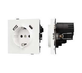 Механизм розетки с USB зарядкой Arlight SCT-TENDO-MUAC-SFPL-WH (230V, 16A) 054610