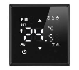 Терморегулятор Wi-Fi (механизм) Stekker Эмили RSW00-5119-05 250В 3500Вт черный уголь, soft touch 503