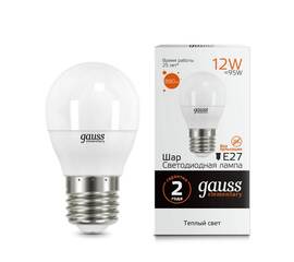 Лампа светодиодная Gauss E27 12W 3000K матовая 53212