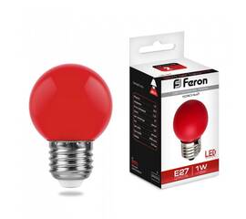 Лампа светодиодная Feron E27 1W красная 25116