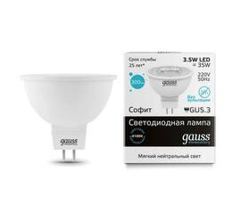 Лампа светодиодная Gauss GU5.3 3.5W 4100K матовая 13524