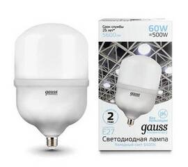 Лампа светодиодная Gauss E27 60W 6500K матовая 63236