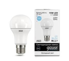 Лампа светодиодная Gauss E27 15W 6500K матовая 23235