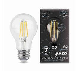 Gauss Filament Graphene ЛОН А60 Е27 15W(1740Im) 4100K 4K 105х60 прозр. стекло нитевидная 102802215