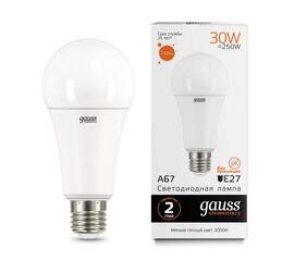 Лампа светодиодная Gauss E27 30W 3000K матовая 73219