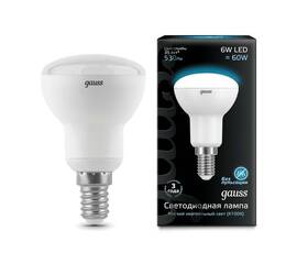Лампа светодиодная рефлекторная Gauss E14 6W 4100K матовая 106001206