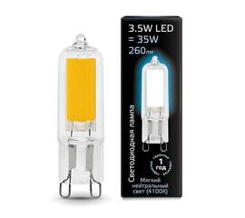 Лампа светодиодная Gauss G9 3.5W 4100K прозрачная 107809203