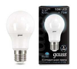 Лампа светодиодная Gauss LED A60 E27 10W 4100K матовая 102502210
