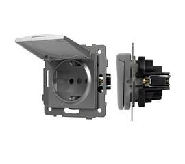 Механизм розетки влагозащищённый Arlight SCT-MCP-PL-GR-V (250V, 16A) 049836