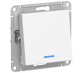 Переключатель 1-клавишный Systeme Electric ATLASDESIGN, с подсветкой, скрытый монтаж, белый