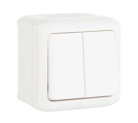 Выключатель двухклавишный Legrand Quteo 10A 250V белый 782302