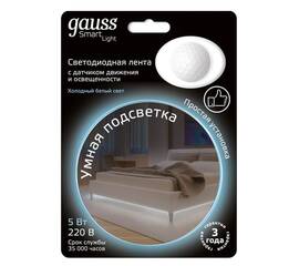 Светодиодная влагозащищенная лента Gauss 4,5W/m 30LED/m 2835SMD холодный белый 1,2M 311011205