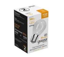 Лампа светодиодная филаментная Gauss E27 4,5W 2700К матовая 1055215