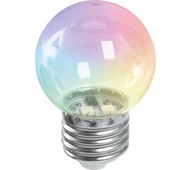 Лампа светодиодная Feron E27 1W RGB прозрачный LB-37 38132