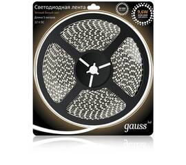 Светодиодная влагозащищенная лента Gauss 9,6W/m 120LED/m 2835SMD теплый белый 5M 311000110
