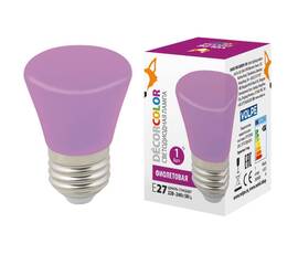 Лампа светодиодная Volpe E27 1W фиолетовая LED-D45-1W/PURPLE/E27/FR/С BELL UL-00005644