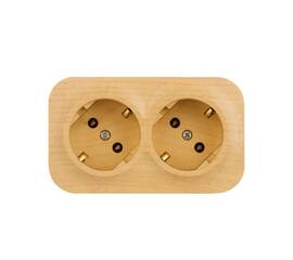 Розетка 2х2К+З Legrand Quteo 16A 250V дерево 782293