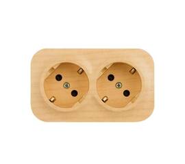 Розетка 2х2К+З Legrand Quteo 16A 250V со шторками дерево 782287