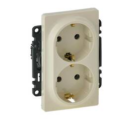 Розетка 2х2К+З Legrand Valena Life 16A 250V слоновая кость 753227
