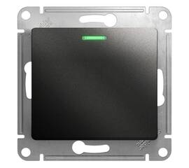 Переключатель 1-клавишный Systeme Electric GLOSSA, с подсветкой, скрытый монтаж, антрацит