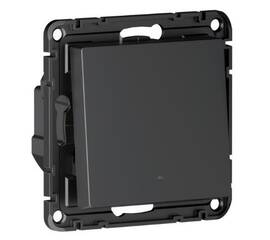 Умный выключатель одноклавишный Systeme Electric/Sber ATLASDESIGN SMART скрытый монтаж, с подсветкой, с нейтралью, карбон